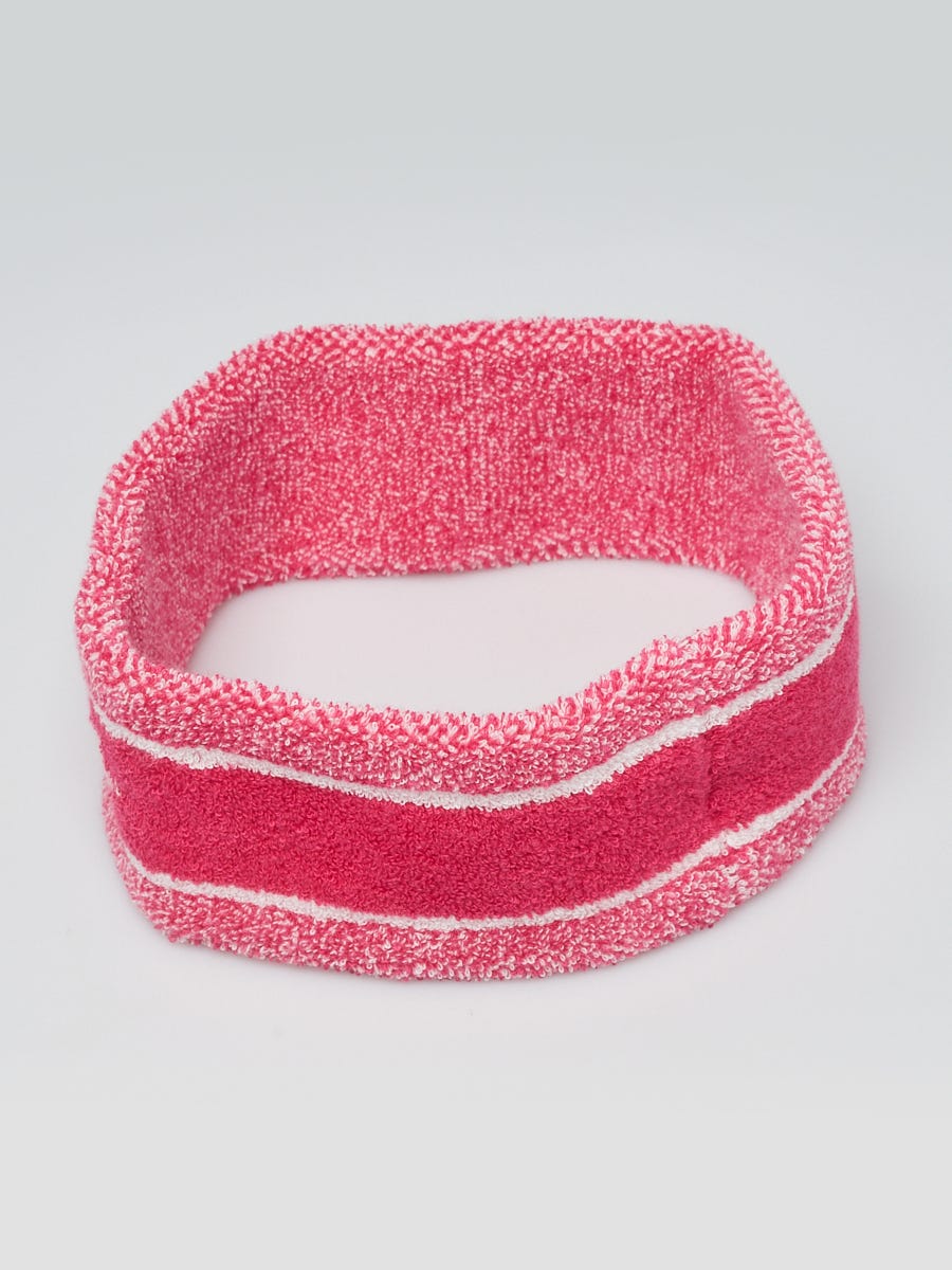 Christian Dior Pink Terry Cloth Cotton Elastic Headband