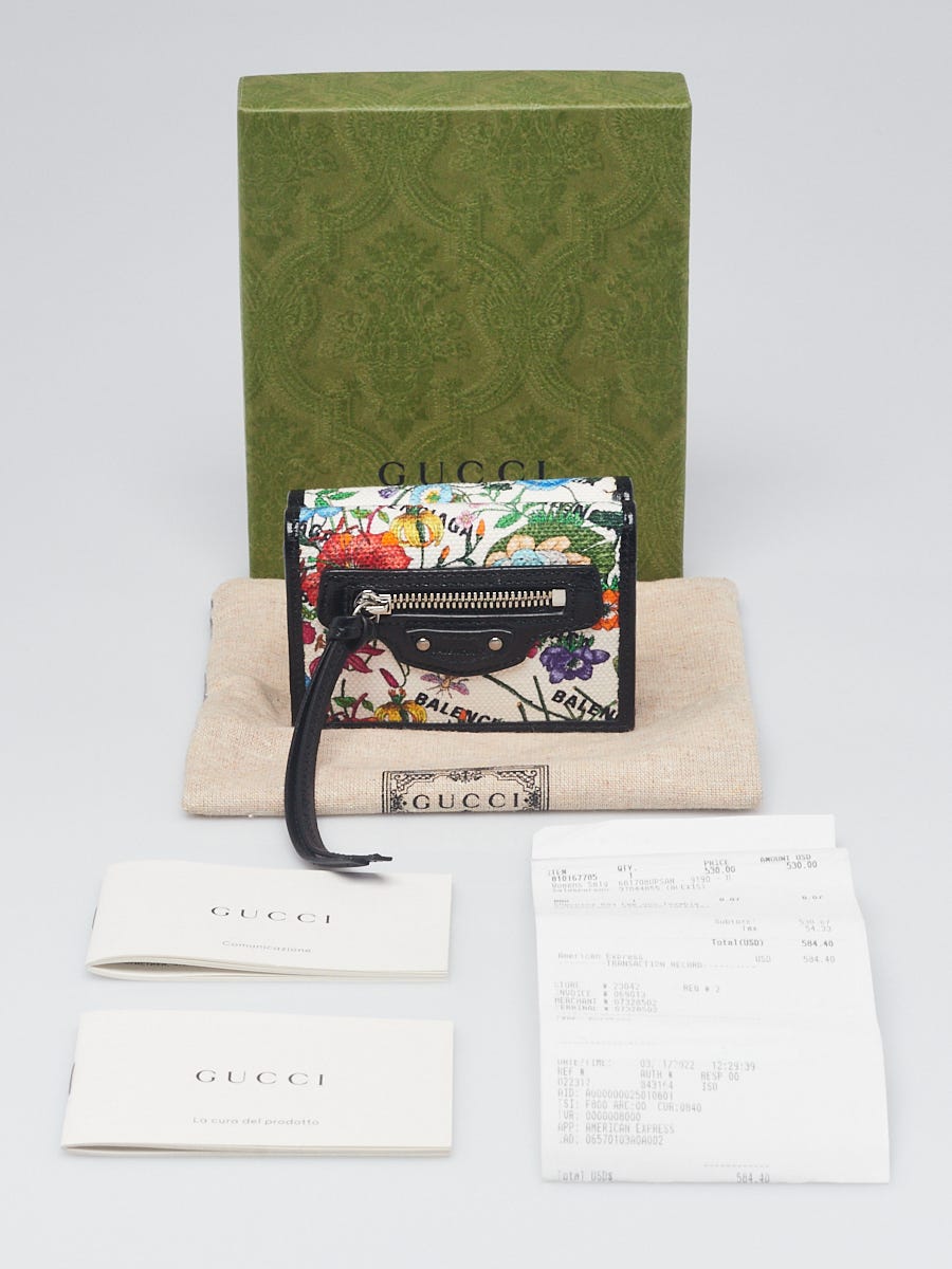 Gucci x Balenciaga Multicolor Floral Printed Canvas/Leather Neo Classic  Wallet - Yoogi's Closet