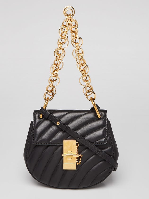 Chloe Black Quilted Leather Mini Bijou Bag