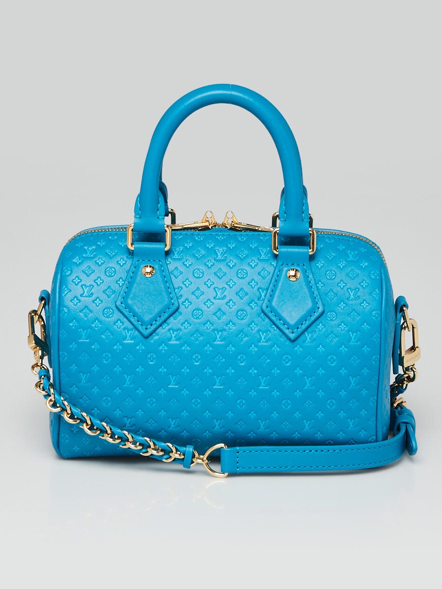 Louis Vuitton Blue Nanogram Monogram Embossed Leather Speedy Bandouliere 20 Bag