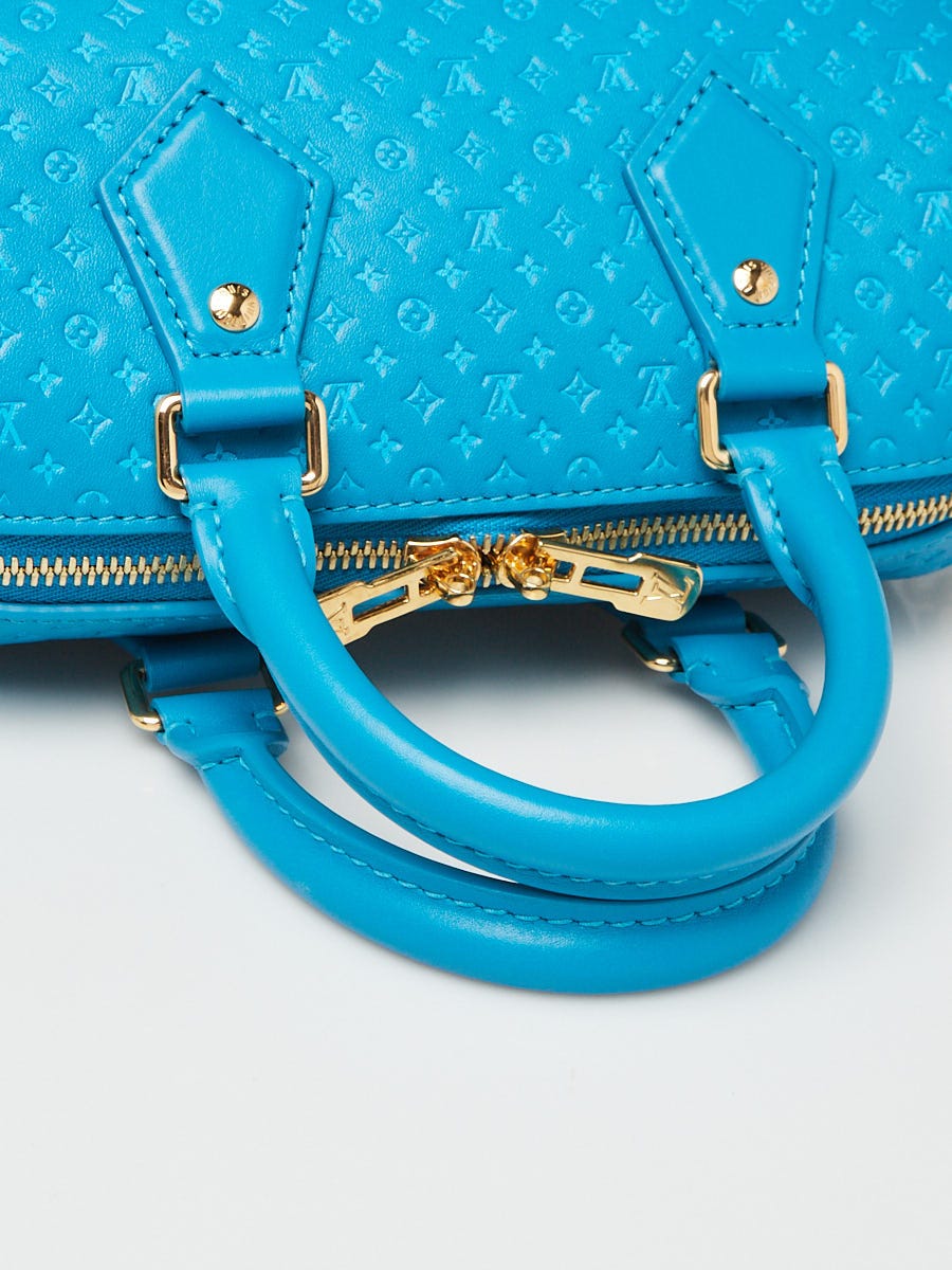Louis Vuitton Blue Nanogram Monogram Embossed Leather Speedy Bandouliere 20 Bag
