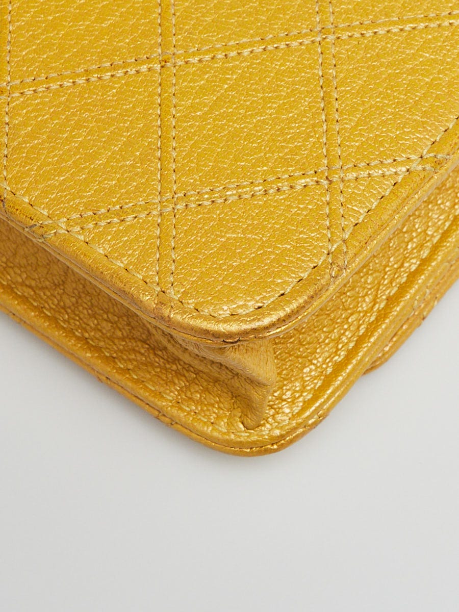 Chanel Yellow Quilted Lambskin Leather CC O-Key Holder - Yoogi's Closet