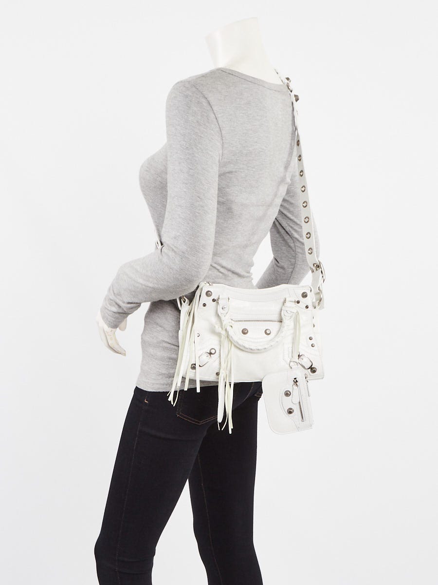 Balenciaga White Leather Neo Cagole XS Crossbody Bag