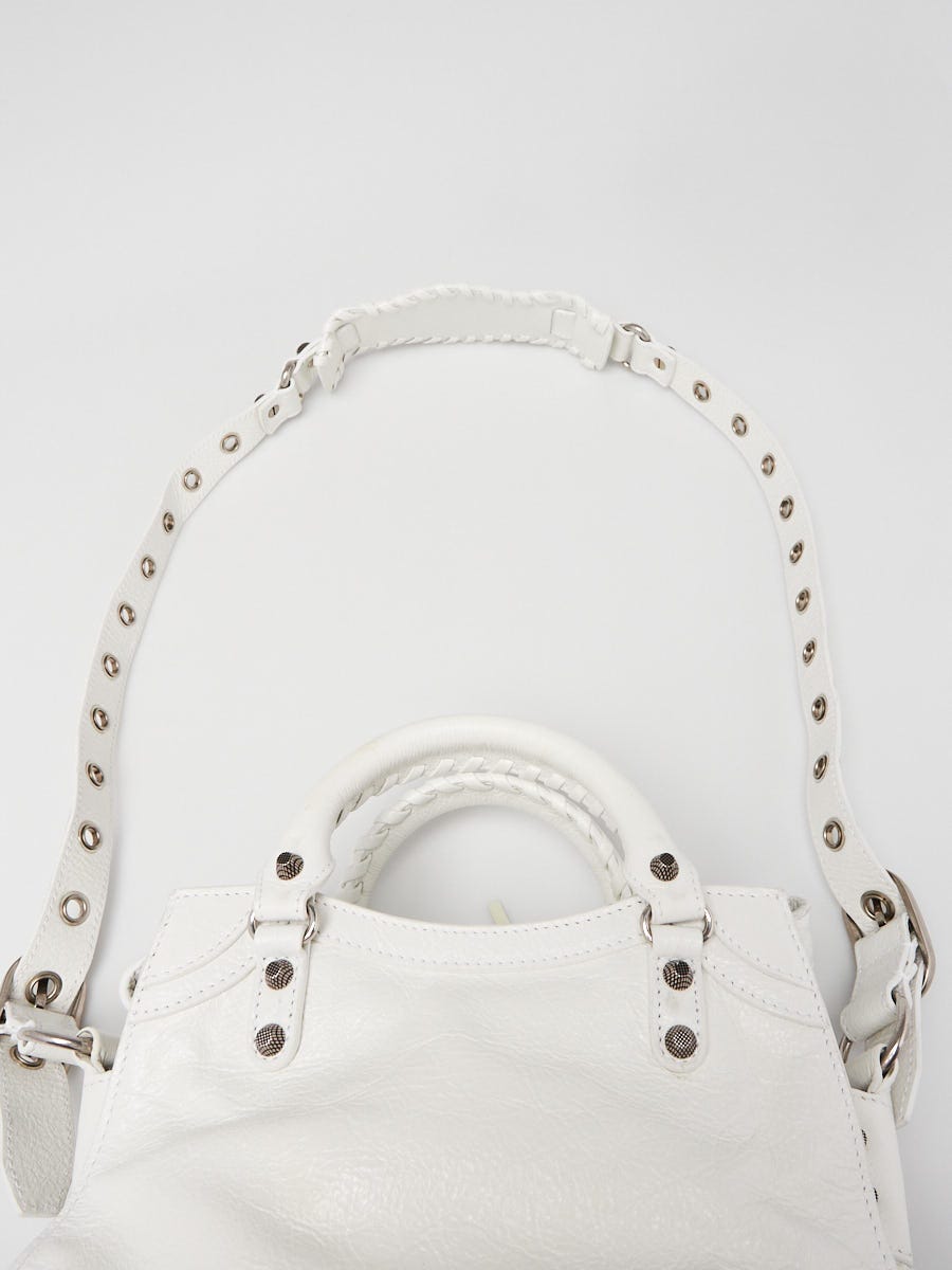 Balenciaga White Leather Neo Cagole XS Crossbody Bag