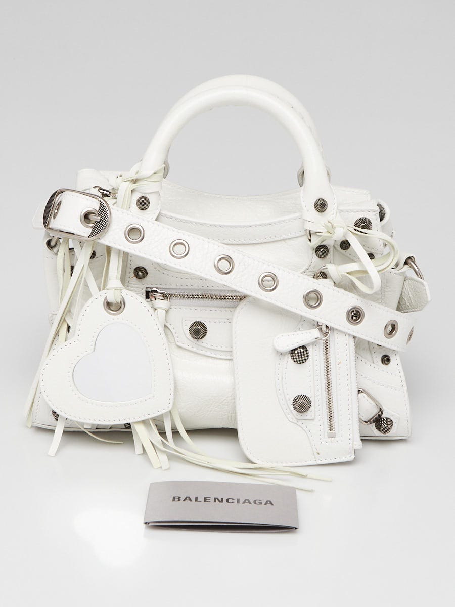 ◆BALENCIAGA 最新作◆Neo Cagole XS ショルダーバッグ/White◆ Neo Cagole XS leather shoulder bag in white - Balenciaga
