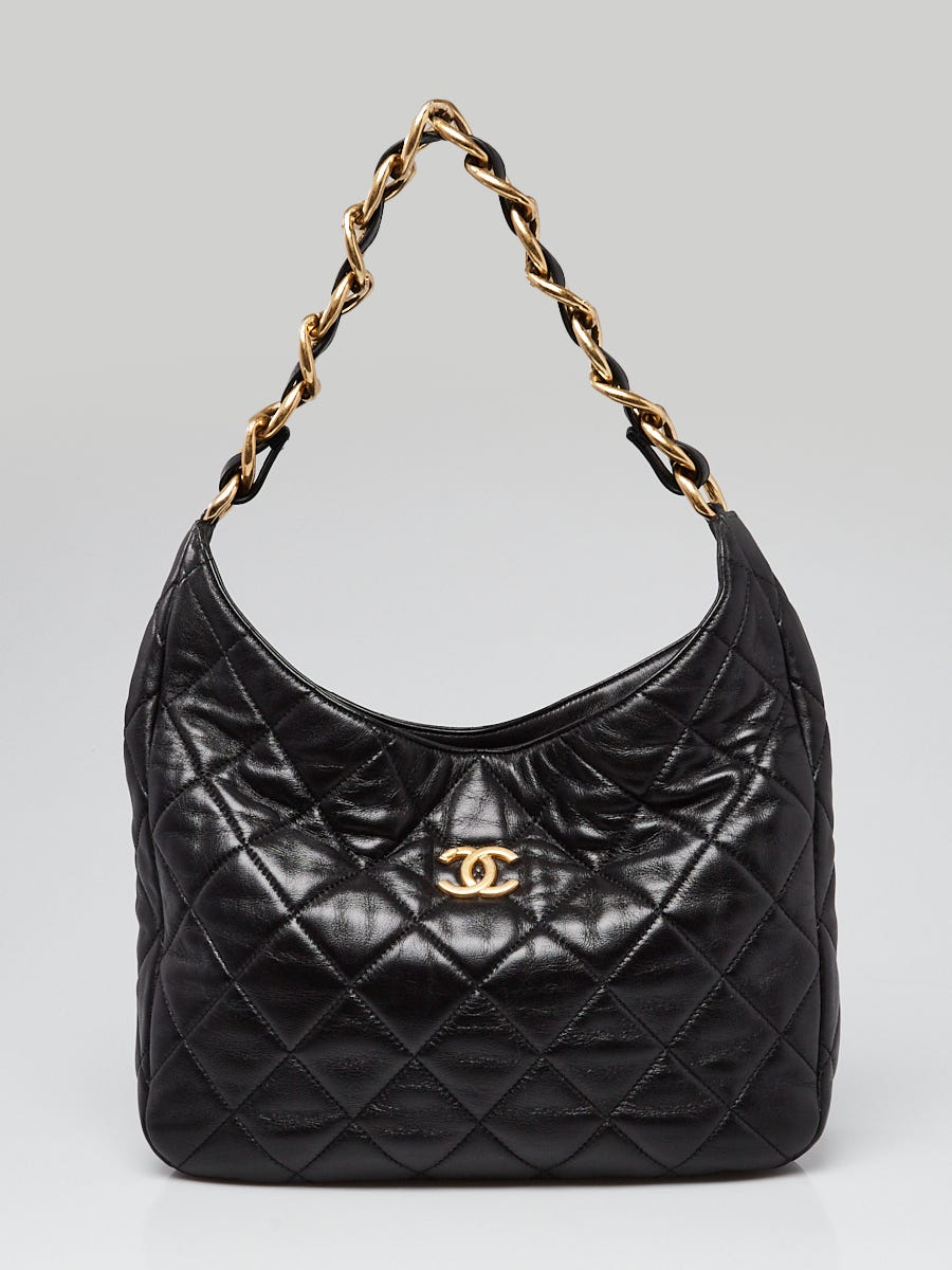 Chanel Black Quilted Leather Funky Town Hobo Bag - Yoogi's Closet