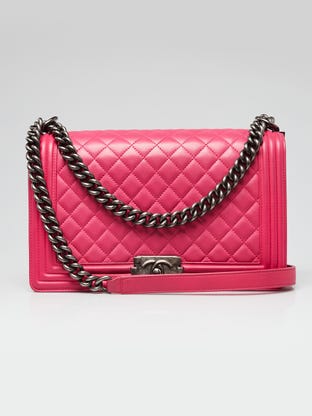 Chanel Pink Quilted Lambskin Leather Pearl Crush Camera Crossbody Bag -  Yoogi's Closet