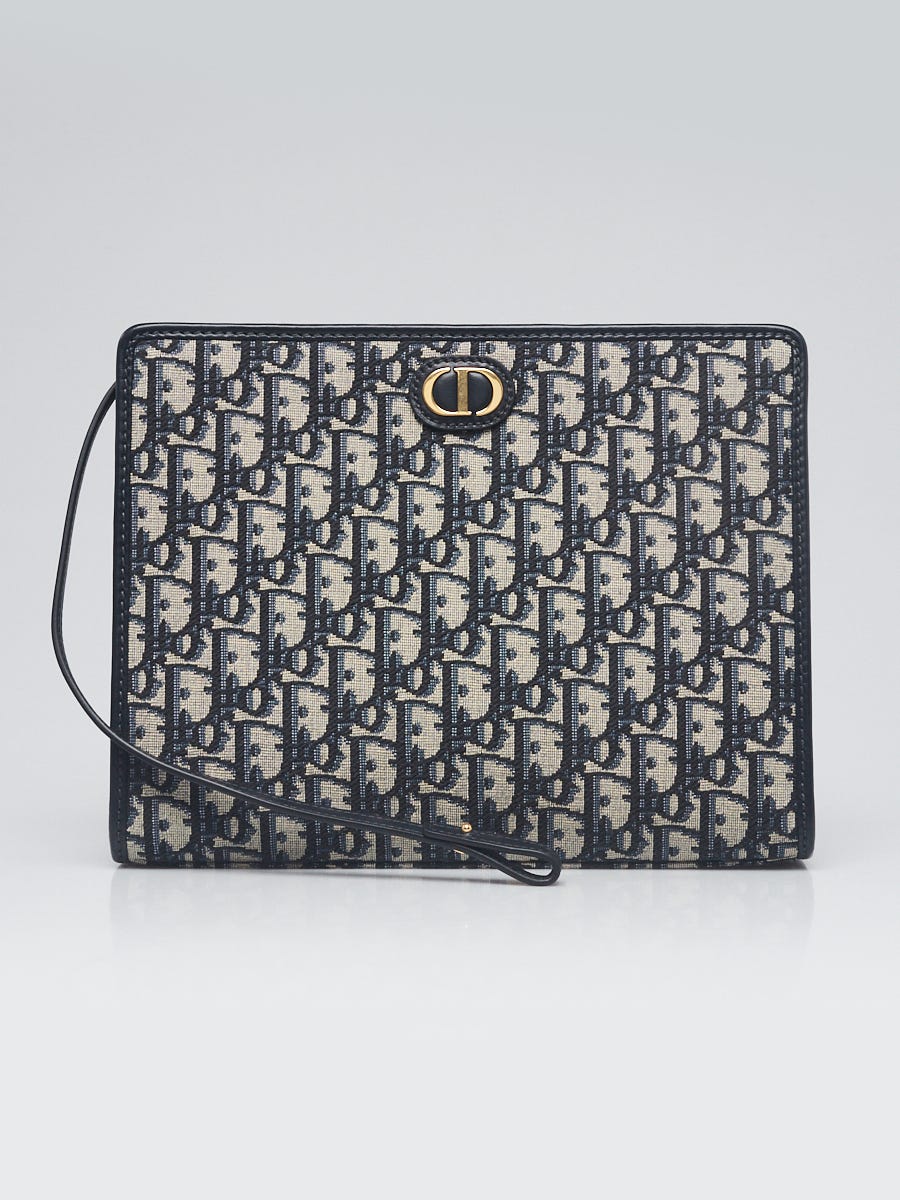 DIOR Medium 30 Montaigne Pouch Gray Dior Oblique Jacquard - Women