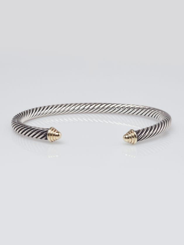 David Yurman 5mm Sterling Silver and 14k Gold Cable Classics Bracelet