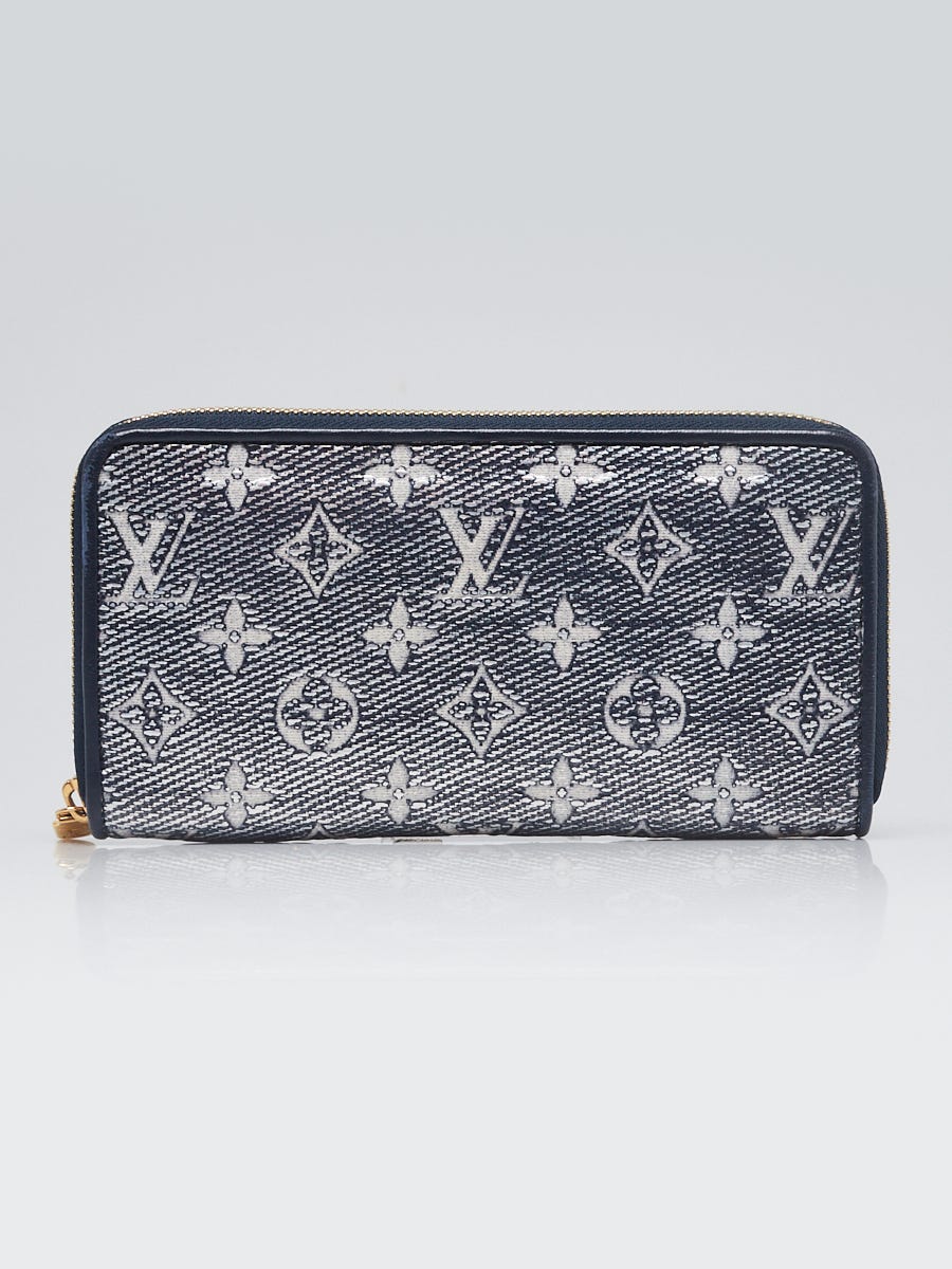 Louis Vuitton Zippy Wallet Blue in Monoglam Coated Canvas with