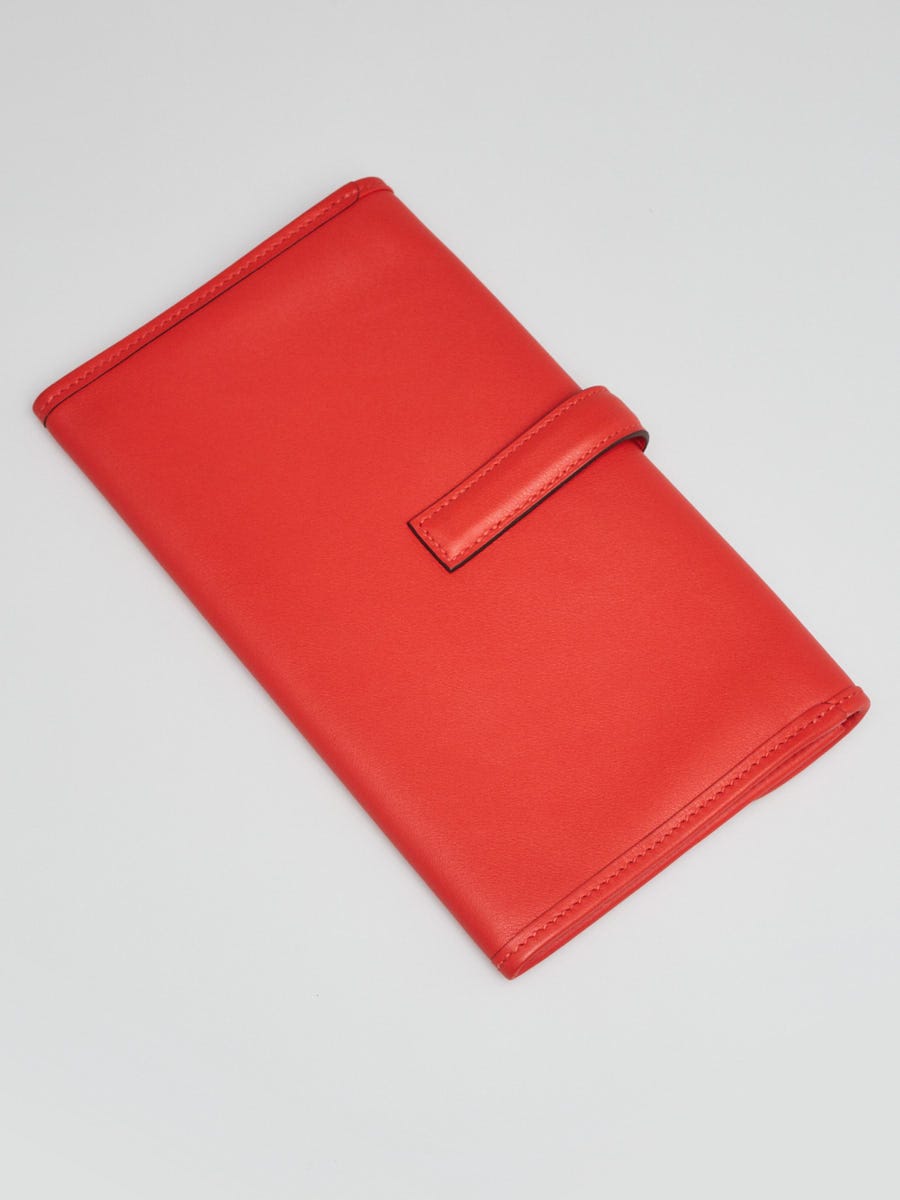 Hermes Rouge Tomate Swift Leather Jige Duo Clutch Bag - Yoogi's Closet