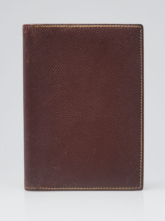 Hermes Terre/Jaune Courchevel Leather Agenda/Notebook Cover