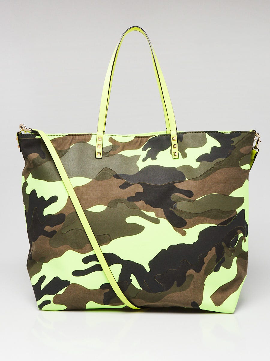 Celine Green, Pattern Print Canvas Bucket Bag