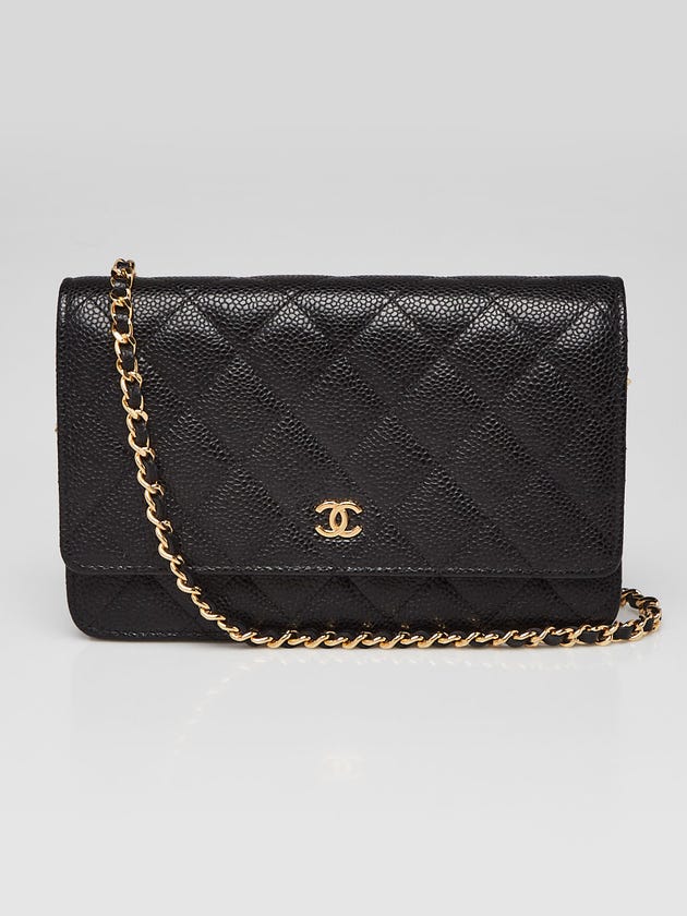 Chanel Black Quilted Caviar Leather Classic WOC Clutch Bag
