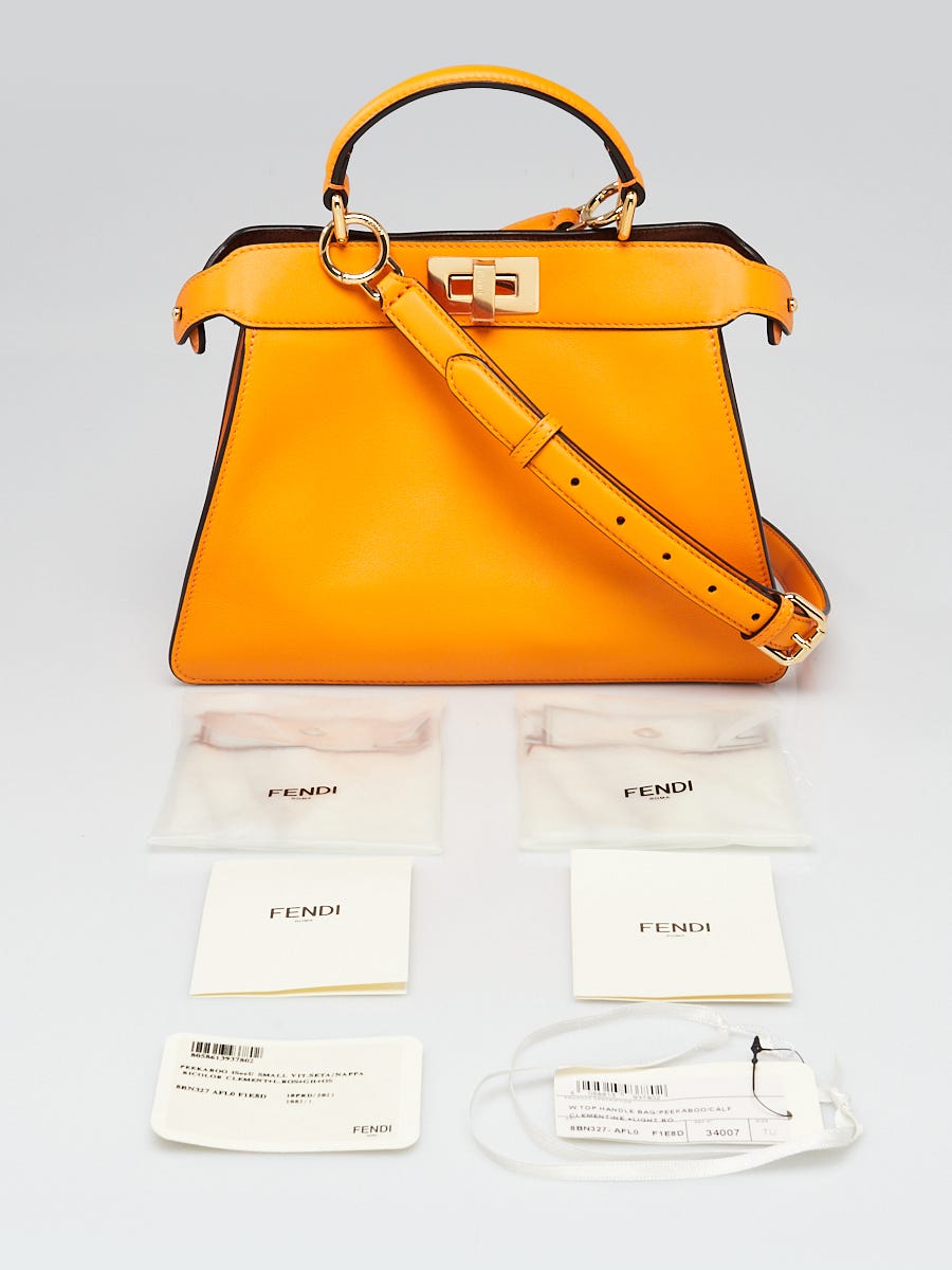 Fendi Clementine Leather Small Peekaboo Iseeu Top Handle Bag