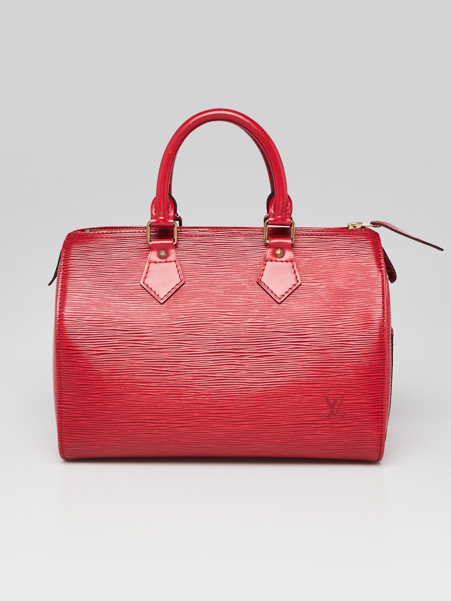 Louis Vuitton Rouge Epi Leather Speedy 25 Bag - Yoogi's Closet