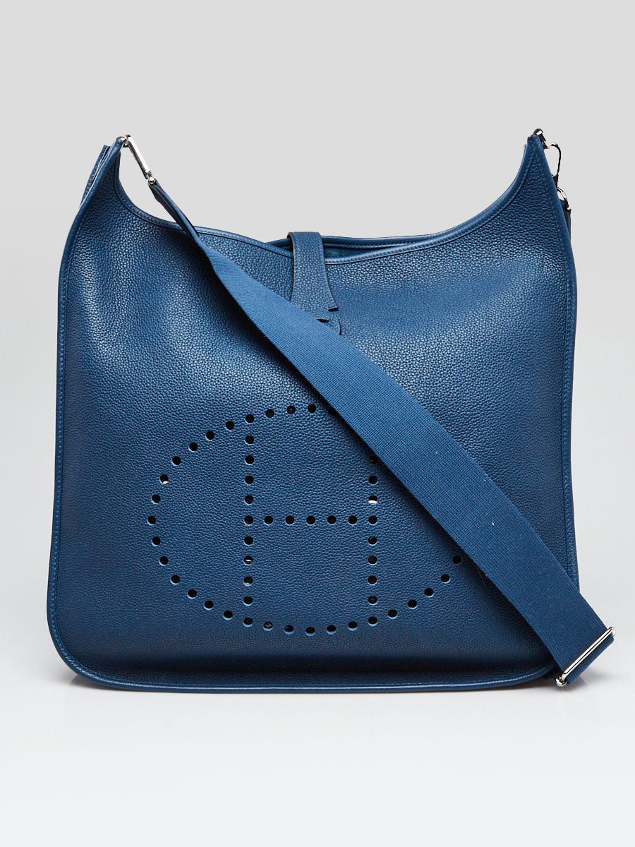 HERMES HERMES Evelyne 3PM Shoulder Bag leather Blue france Used Women