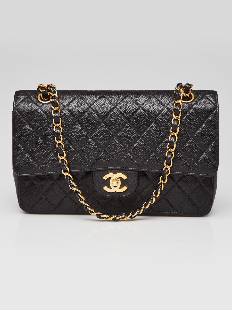 Chanel Black Quilted Caviar Leather Classic Medium Double Flap Bag -  Yoogi's Closet
