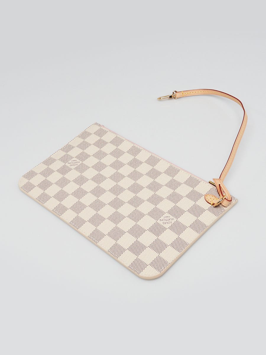 Louis Vuitton Damier Azur Canvas Neverfull PM Pochette Zippered Clutch Bag  - Yoogi's Closet