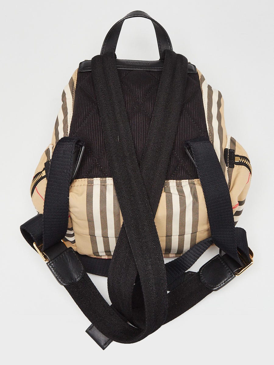 【BURBERRY】SMALL RUCKSACK ダブルポケットバックパック Burberry Small Rucksack Technical & Leather Black Nylon