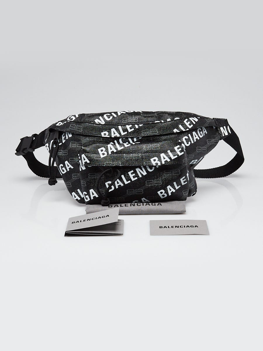 Balenciaga Hacker BB Monogram Belt in Beige Coated Canvas Cloth