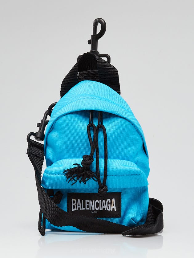 Balenciaga Bright Blue Nylon Oversized Mini Backpack Crossbody Bag