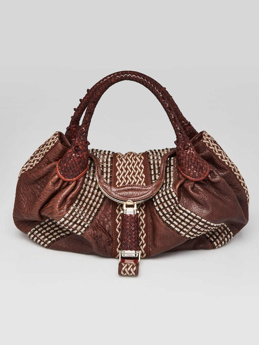 Fendi Brown Leather and Beaded Spy Bag - 8BR511 | Yoogi's Closet Fendi Brown Leather and Beaded Spy Bag - 8BR511 | Yoogi's Closet