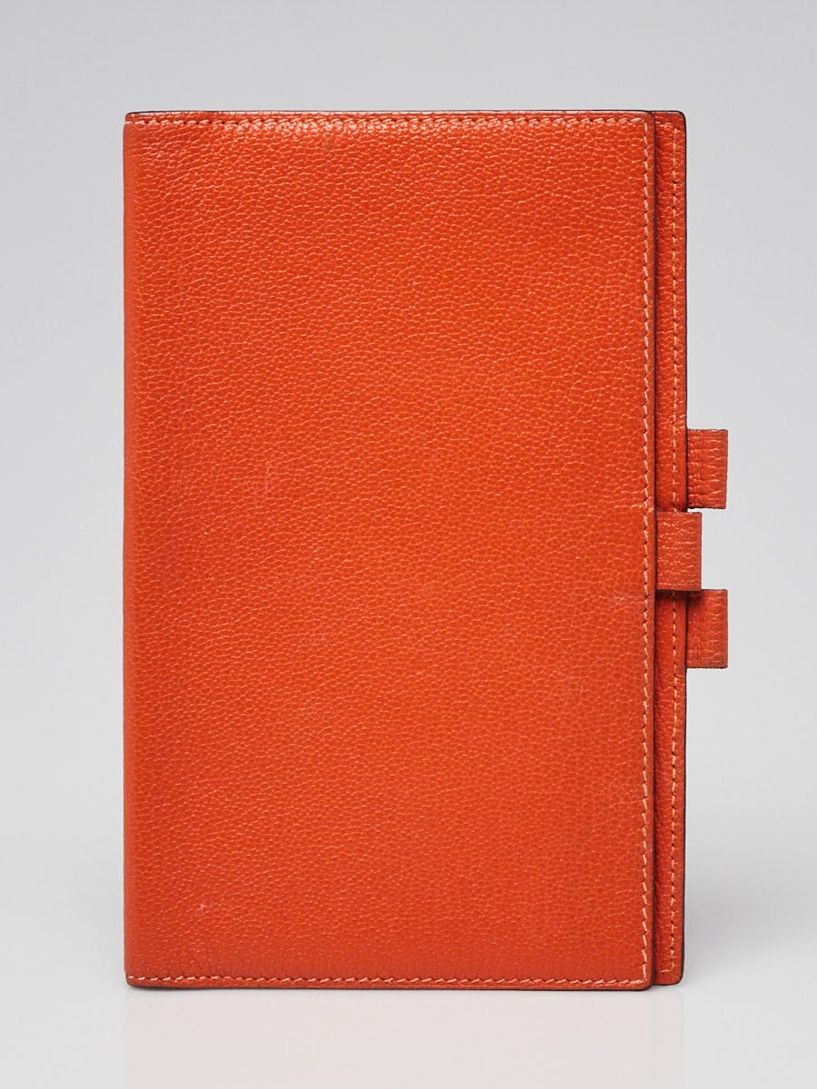 Hermes Orange Chevre Mysore Leather Vision Agenda Cover Hermes