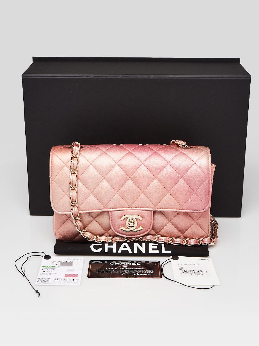 Chanel Electric Neon Pink & Black Large CC Logo Quilted Flap Bag