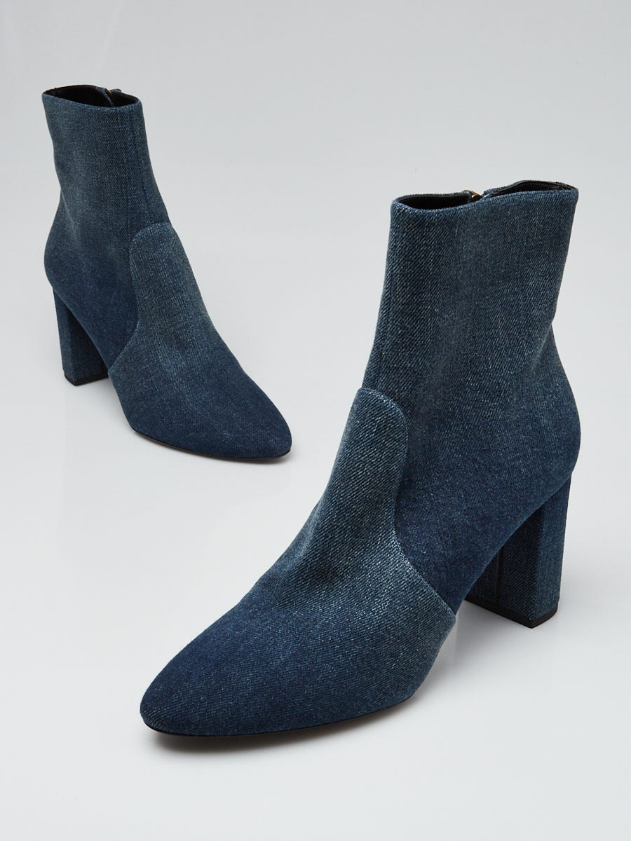 Yves Saint Laurent Blue Denim Ankle Boots Size 10.5/41  display picture 1