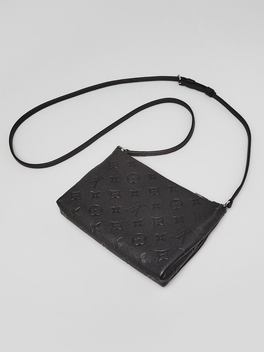 LOUIS VUITTON Pallas Monogram Empreinte Clutch Crossbody Bag Black