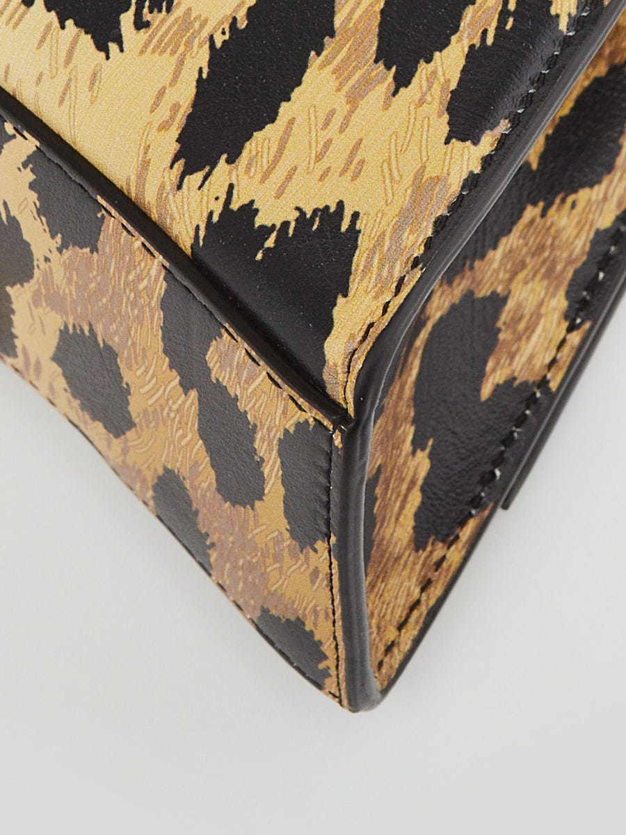 Polished calfskin wallet with leopard print in Animal Print