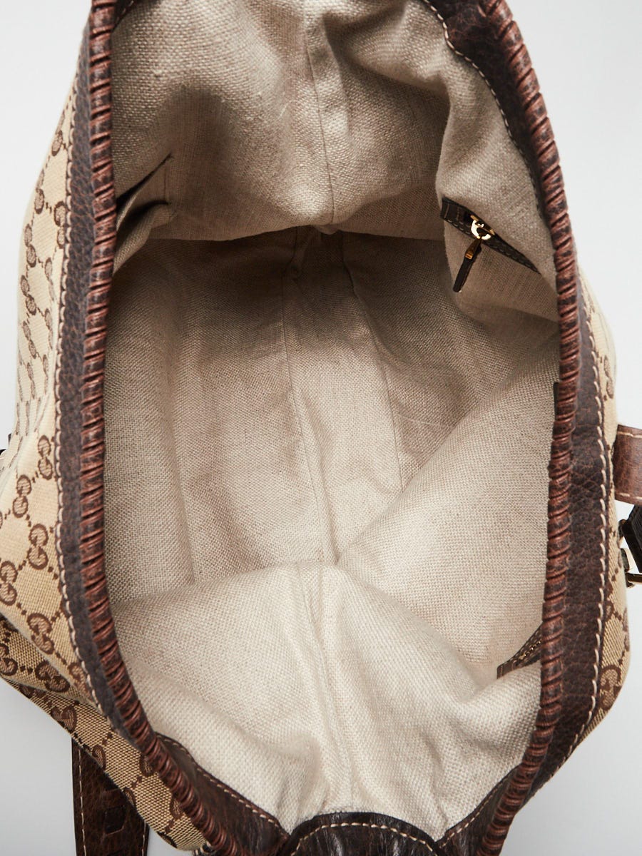 Gucci Brown GG Canvas New Jackie Medium Hobo Bag | Yoogi's Closet