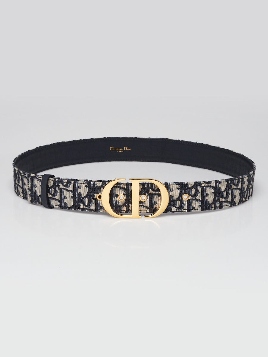 Christian Dior Blue Oblique Canvas Montaigne 30 Belt Size 90/36