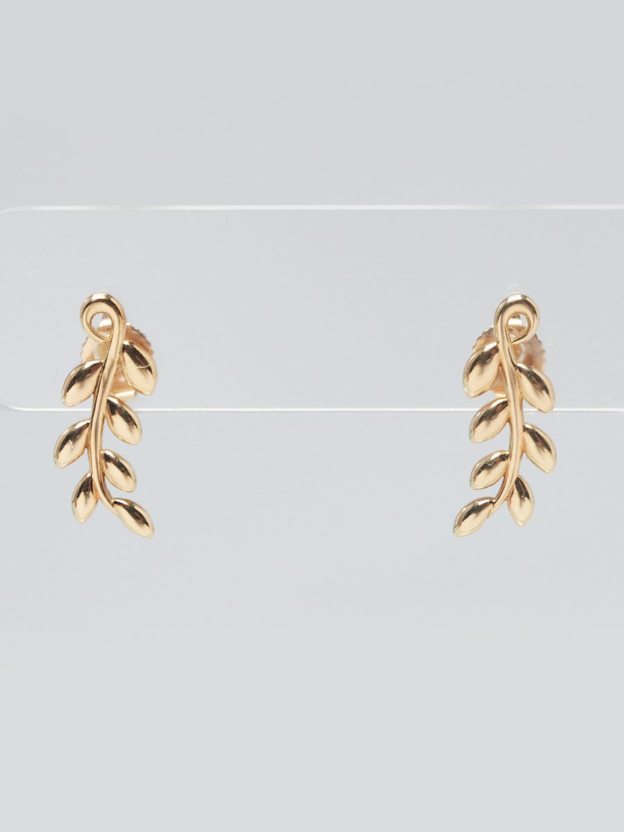 【Tiffany & Co】Paloma Picasso Olive Leaf Stud ピアス Tiffany & Co. 18k Yellow Gold Paloma Picasso Olive Leaf Stud