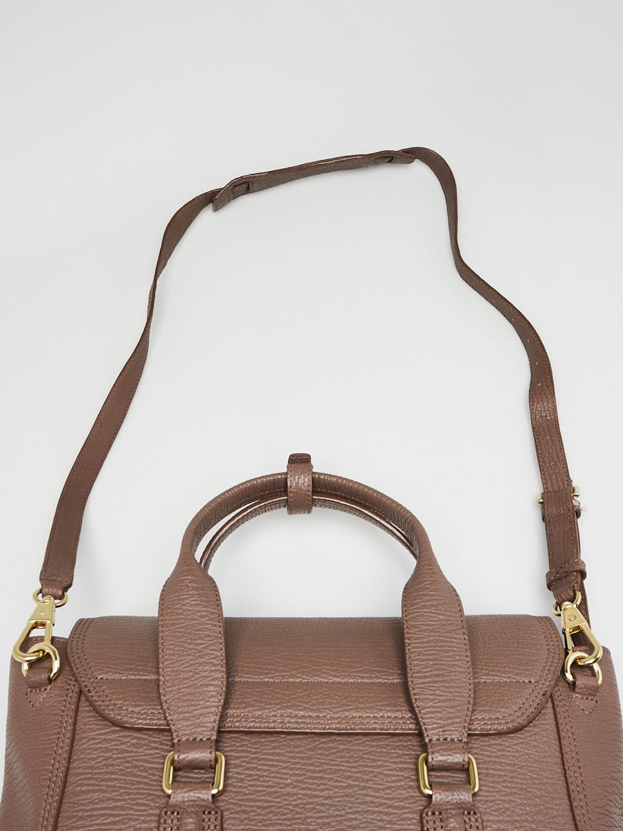 3.1 Phillip Lim Brown Shark Embossed Leather Medium Pashli Satchel