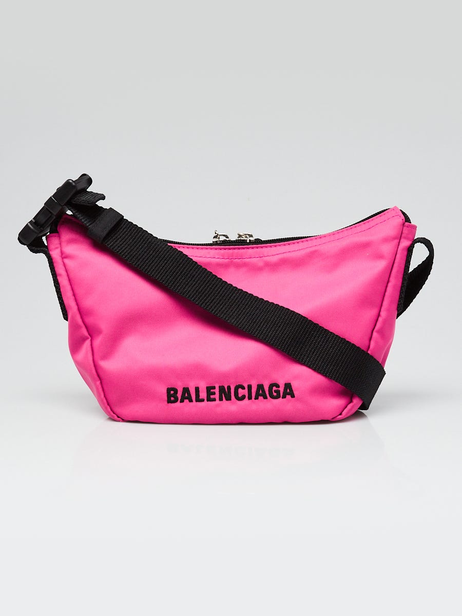 Balenciaga Pink Nylon Wheel Shoulder Sling Bag - Yoogi's Closet