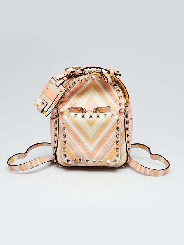 gold studded mini backpack Blessings | Vintage Bags interior and metal fittings Valentino Garavani Gold Leather Rockstud