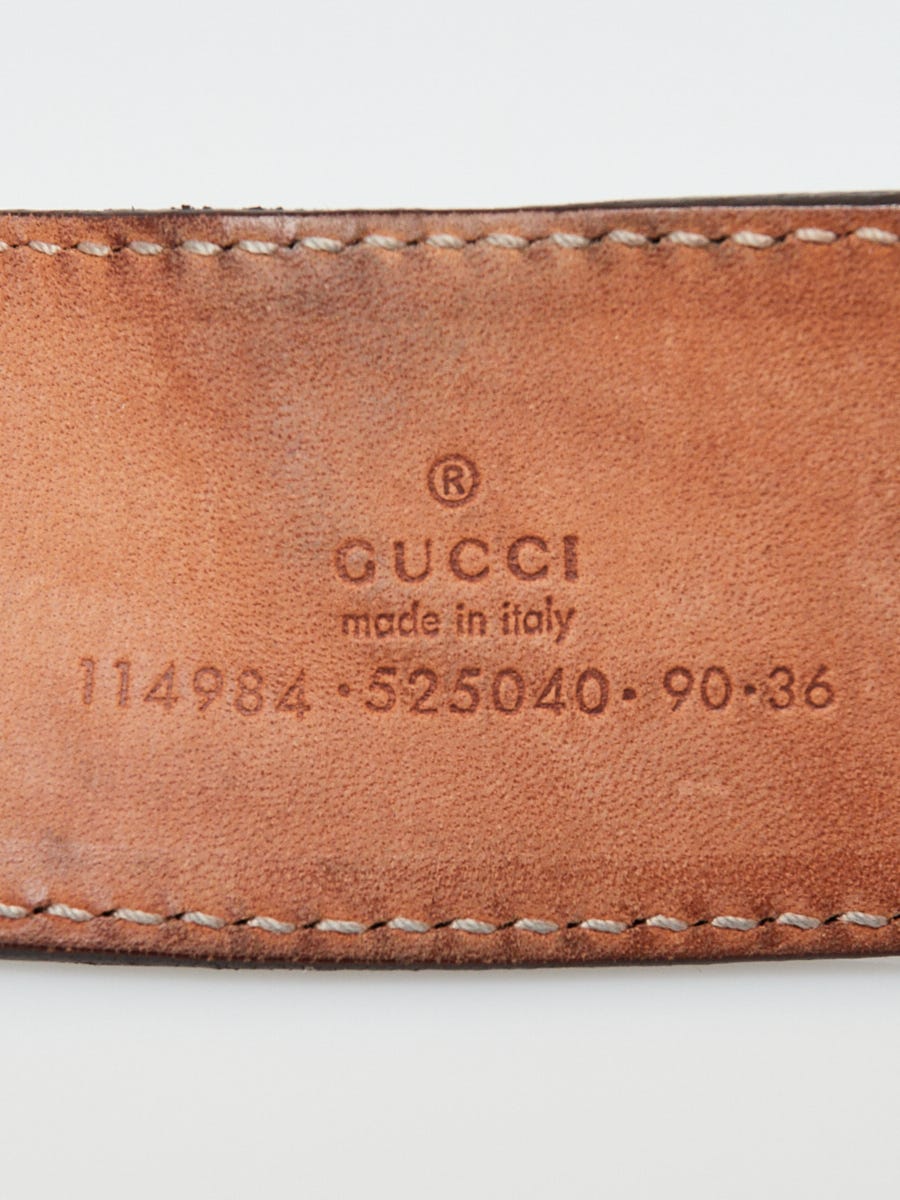 GUCCI Guccissima Interlocking G Belt 90 36 Purple 1236864