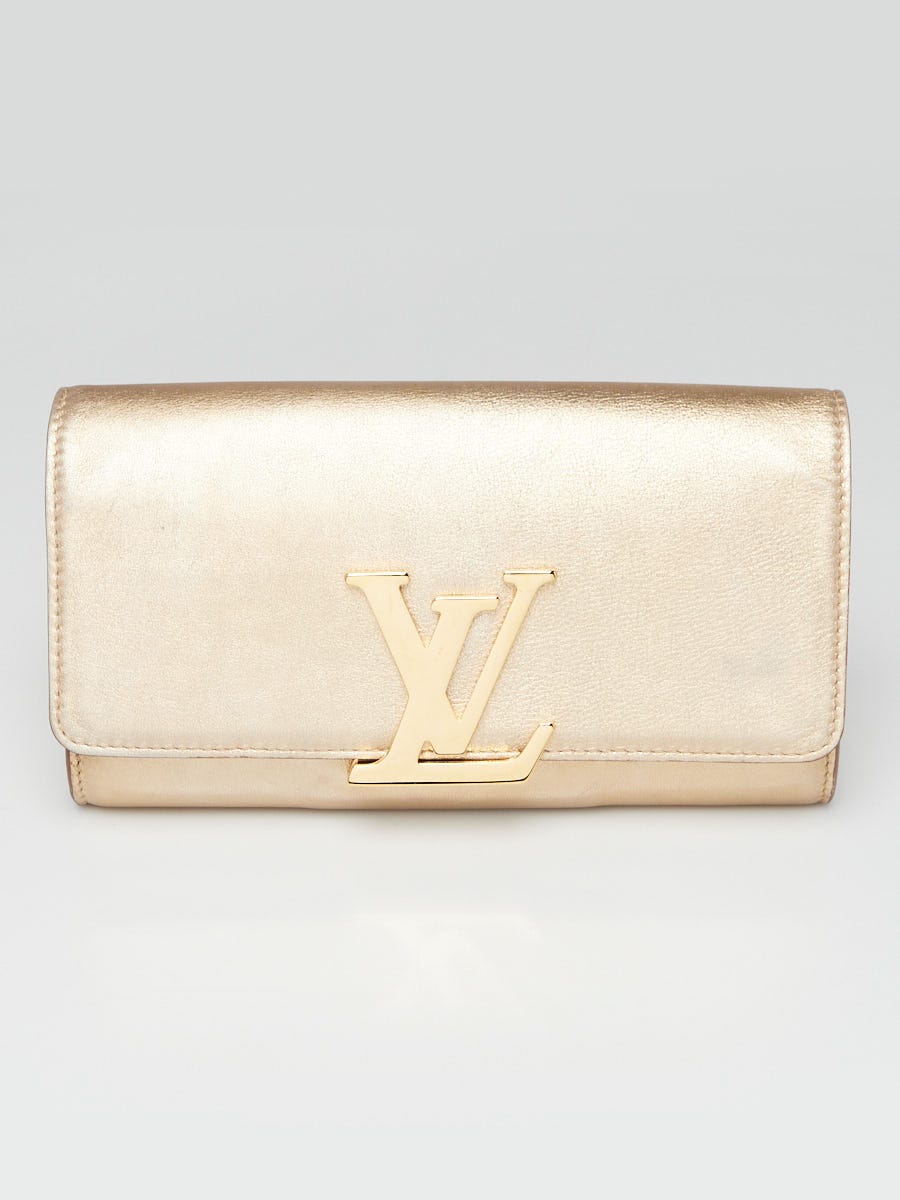 Louis Vuitton Gold Leather Louise Clutch