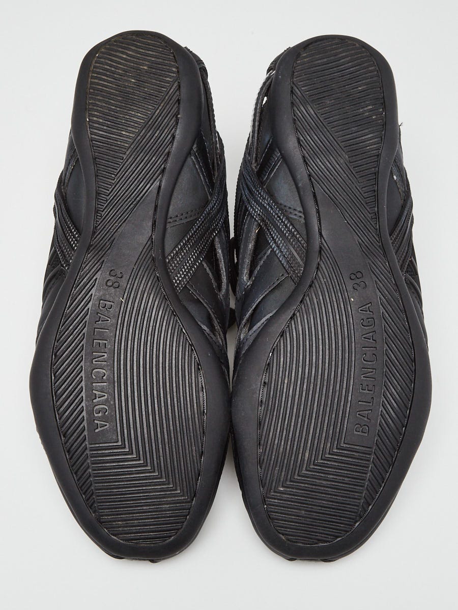 Balenciaga Black Leather/Mesh Drive Sneakers Size 7.5/38 Balenciaga Black Leather/Mesh Drive Sneakers Size 7.5/38
