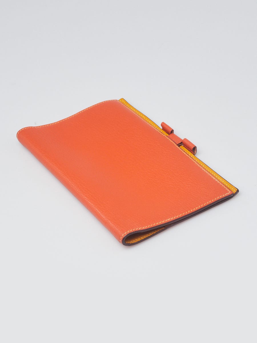 Hermes Orange Chevre Leather Vision Agenda Cover - Yoogi's Closet