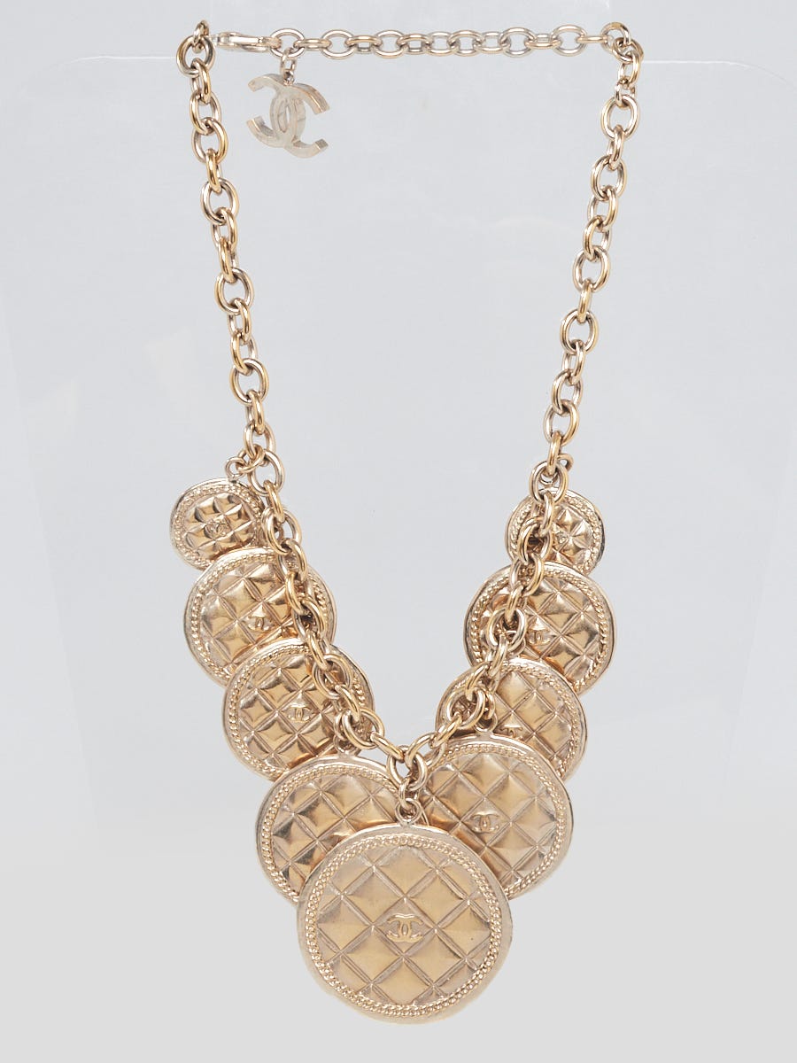 Chanel Quilted CC Medallion Choker Necklace