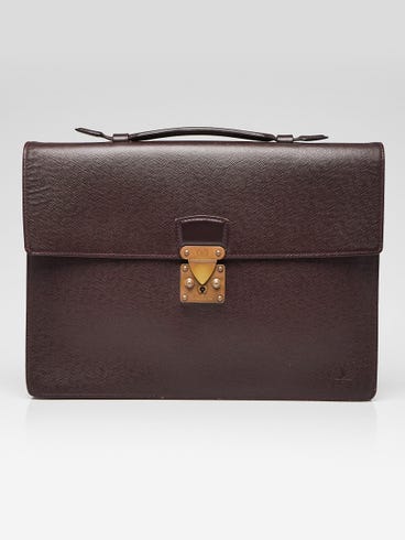 Louis Vuitton Burgundy Taiga Leather Kourad Briefcase Bag