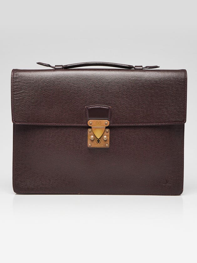 Louis Vuitton Burgundy Taiga Leather Kourad Briefcase Bag