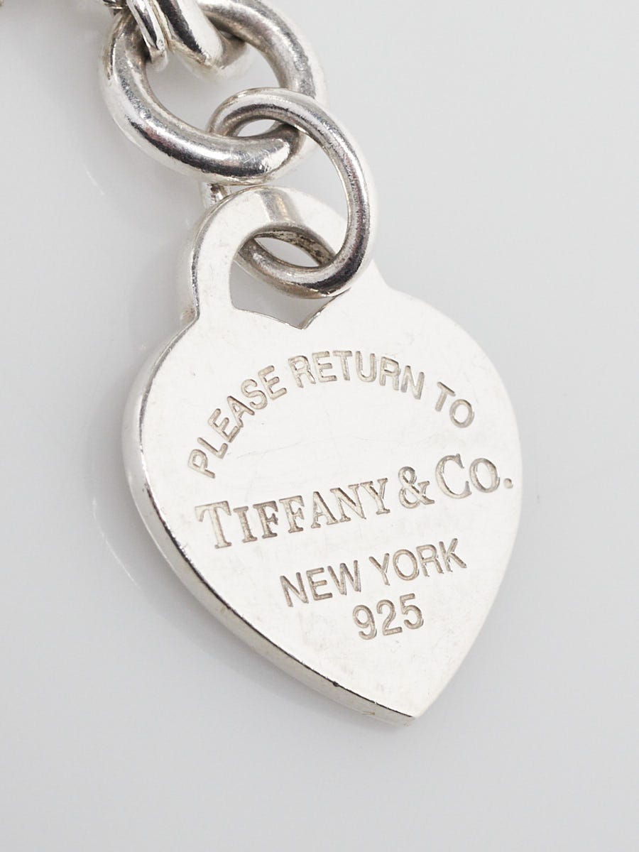 Authentic Tiffany & Co. Sterling Silver Heart Tag Toggle Bracelet Vintage Tiffany  Co 925 Silver Blank Heart Charm Pendant Toggle Bracelet 