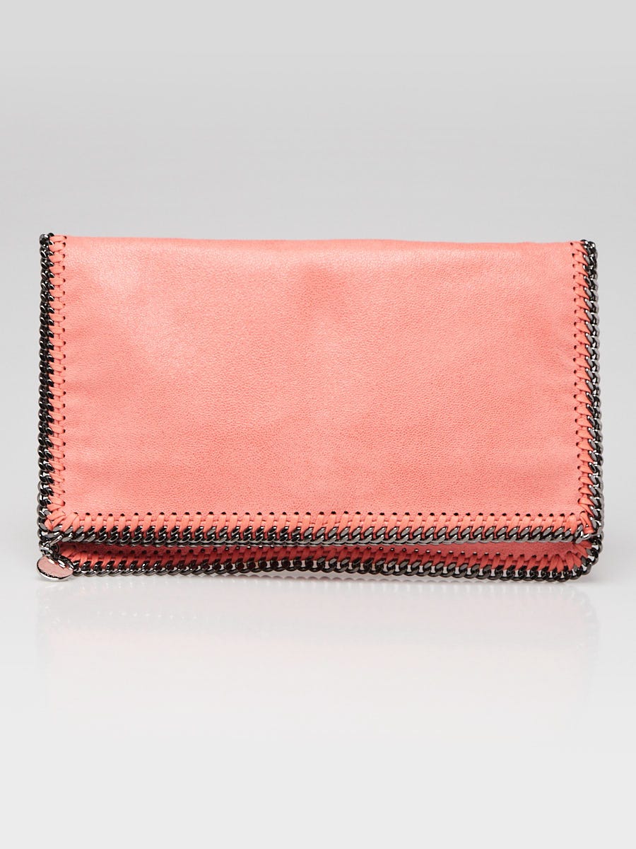 Stella McCartney Pink Shaggy Deer Faux-Leather Falabella Fold Over