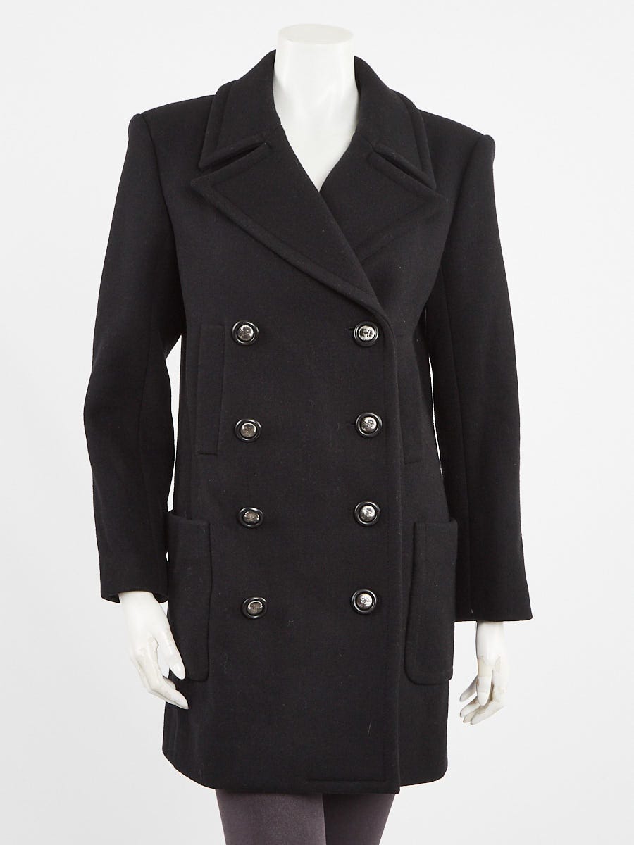 Chanel High Neck Wool Coat Second-hand