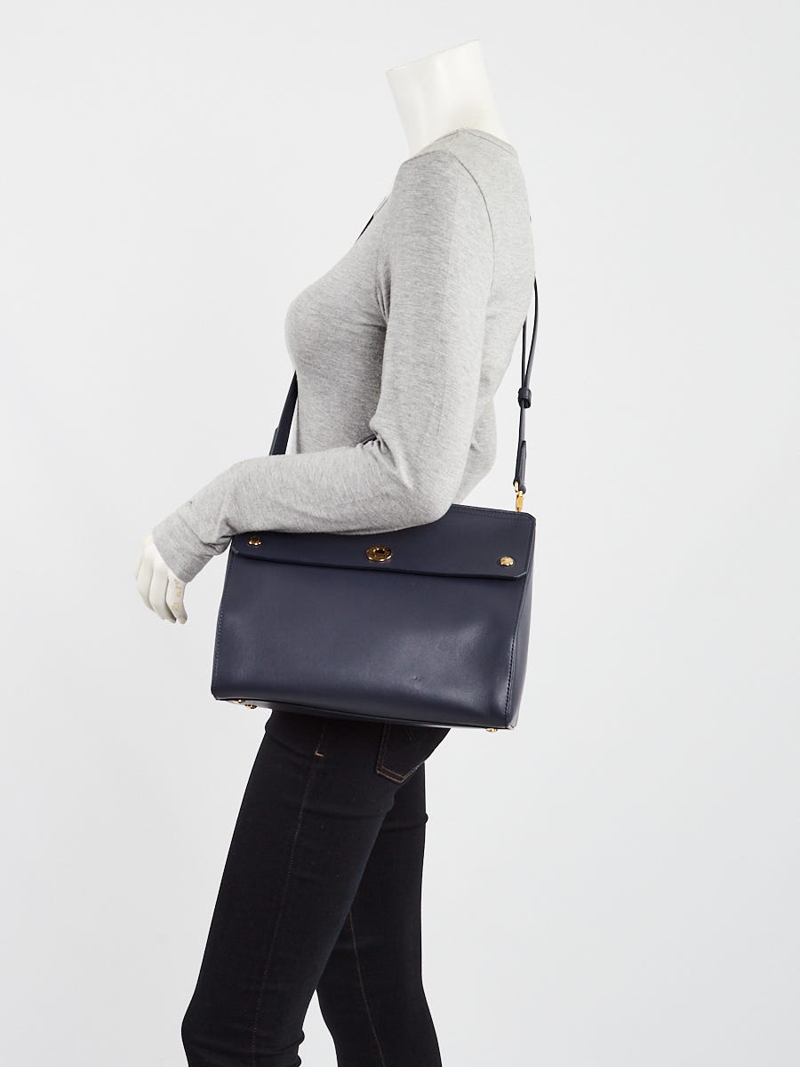 Burberry Blue Smooth Leather Small Elizabeth Tote Bag