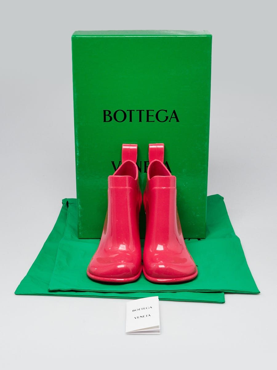 Bottega Pink Rubber Shine Boots Size 5.5/36 | Yoogi's Closet